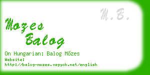 mozes balog business card