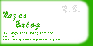 mozes balog business card